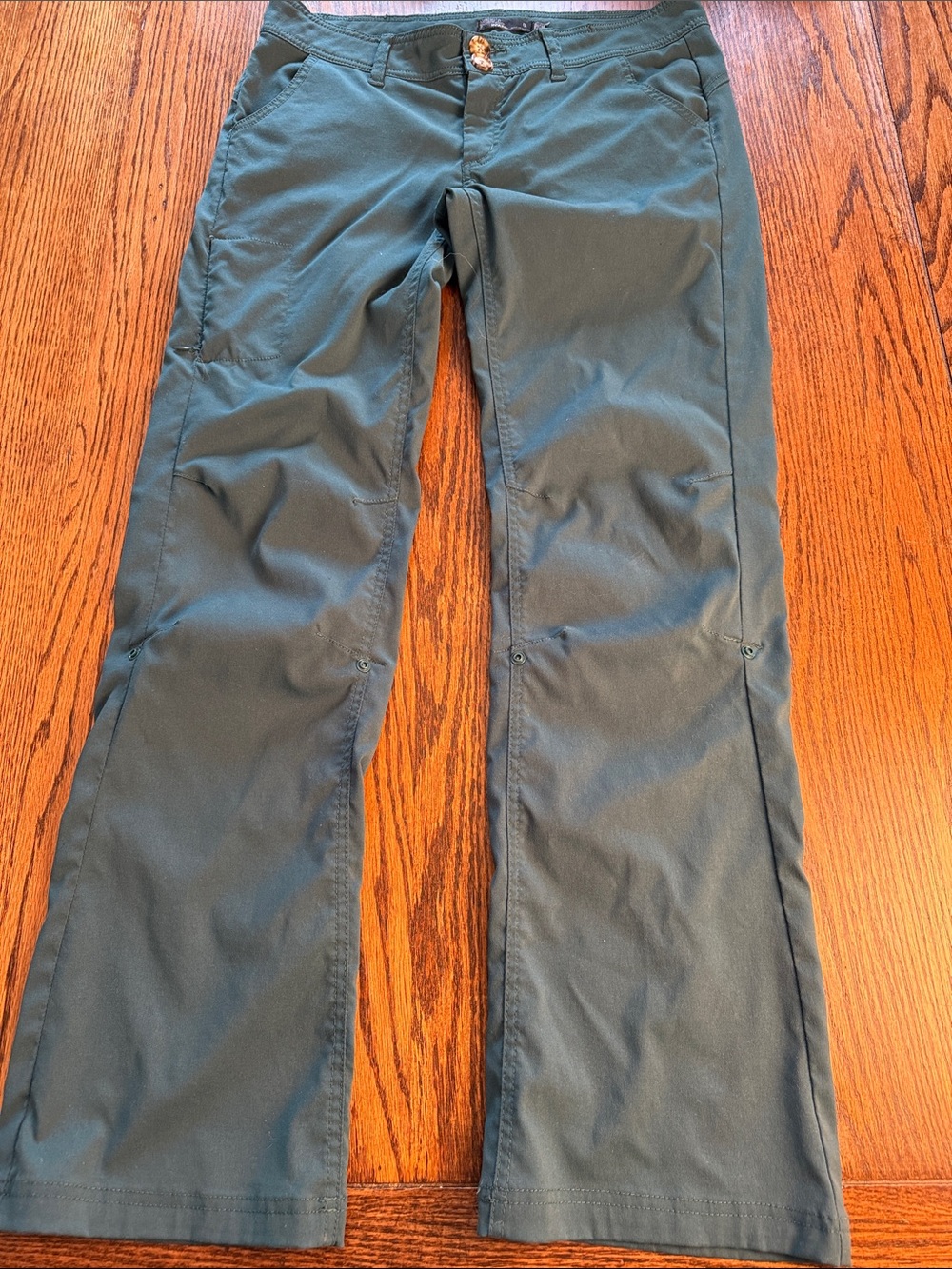 prAna Halle Roll-Up Hiking Pants Olive Green Size 8 Regular